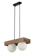 Lampy sufitowe - Lampa wisząca Bloom 33664 Sigma podwójna balls drewniana brązowa - miniaturka - grafika 1