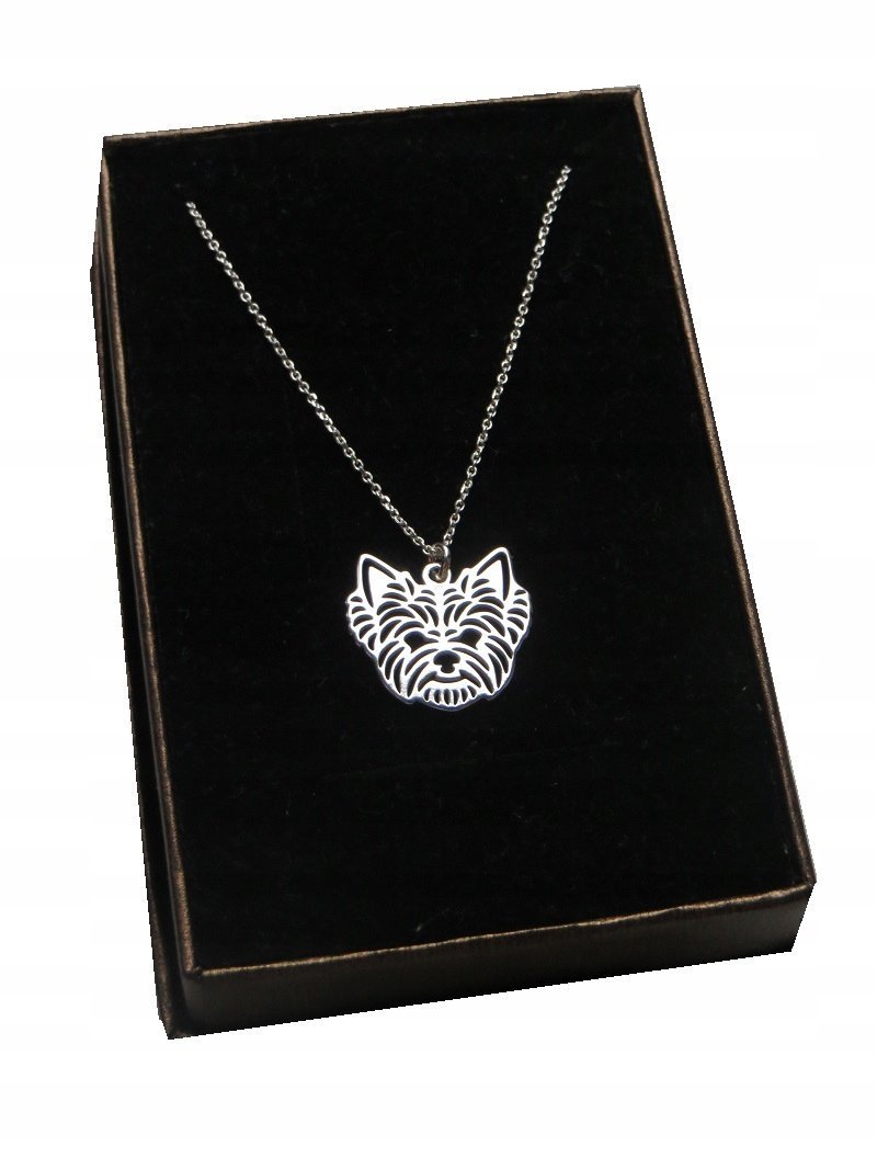 Naszyjnik CELEBRYTKA piesek pies york srebro 925