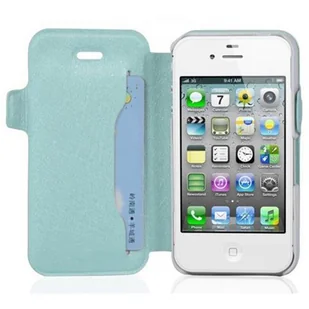 Etui Cadorabo do Apple iPhone 4 / iPhone 4S - Etui w kolorze ICY BLUE? Etui na telefon komórkowy z funkcją podstawki i gniazdem na kartę w ultra cienkiej konstrukcji - Etui Pokrowiec Etui ochronne Etui Książka - Etui i futerały do telefonów - miniaturka - grafika 1