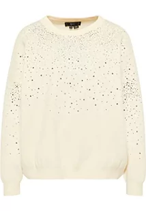 aleva Damski sweter z dzianiny 11019469-AL04, wełniany biały srebrny, XL/XXL, Wełna biała, srebrna, XL-XXL - Swetry damskie - miniaturka - grafika 1