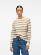 Swetry damskie - Vero Moda Sweter w kolorze beżowym - miniaturka - grafika 1