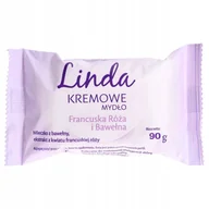 Mydła - Linda Mydło w kostce do mycia rąk i ciała Francuska Róża i Bawełna 90 g - miniaturka - grafika 1