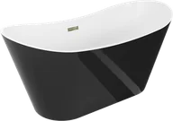 Wanny - Mexen Montana wanna wolnostojąca 150 x 75 cm, biała/czarna, przelew złoty - 52011507575-50 - miniaturka - grafika 1