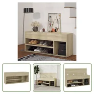 Szafki na buty - The Living Store Ławka na buty dąb sonoma 105x30x45 cm Materiał drewnopochodny - miniaturka - grafika 1