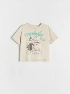 Reserved - Bawełniany t-shirt Looney Tunes - jasnoszary - Bluzki dla niemowląt - miniaturka - grafika 1