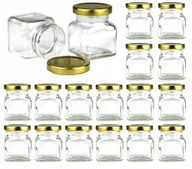 Pojemniki kuchenne - 18x pojemniki słoiki słoiczki na przyprawy 120 ml z złotą zakrętką fi 53 - miniaturka - grafika 1