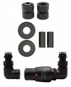 Zawory i kraniki - Zawór termostatyczny trójosiowy Vision czarny strukturalny prawy GW1/2 All in One - miniaturka - grafika 1