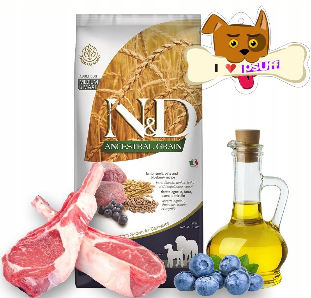 Farmina Low Grain Dog Ancestral Grain Adult Medium&Maxi Lamb&Blueberry 12 kg