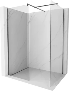 Mexen Kioto ścianka prysznicowa Walk-in 110 x 70 cm, transparent, gun gray szczotkowany - 800-110-202-01-00-070 - Ścianki i drzwi prysznicowe - miniaturka - grafika 1