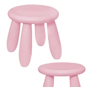 Krzesła obrotowe dla dzieci - Krzesełko dla dzieci stołek plastikowy dziecięcy stabilny różowe krzesło - miniaturka - grafika 1