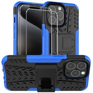 Etui i futerały do telefonów - zestaw ochronny 2 w 1 dla Apple iPhone 13 składa się z 2x szklanej osłony ekranu 9H i 1x silikonowego etui - niebieska osłona - miniaturka - grafika 1