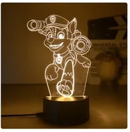 Gadżety dla graczy - Lampka Psi Patrol Trójwymiarowa Lampa Nocna 3d Na Pilota Chase - miniaturka - grafika 1