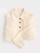 Swetry damskie - Reserved - Sweter z wełną - złamana biel - miniaturka - grafika 1