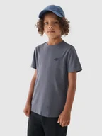 Koszulki dla chłopców - 4F T-shirt gładki chłopięcy - szary 158 (12-13 lat) - miniaturka - grafika 1