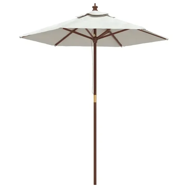 Parasol ogrodowy piaskowy 196 x 231 cm z drewna i poliestru z wentylacją