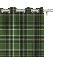 Zasłony - Zasłona CLASSIC wzór CL11 | Zielona krata 150 x 300 cm tkanina zaciemniająca - miniaturka - grafika 1