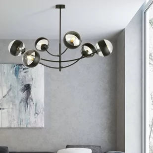 Emibig Hunter lampa sufitowa 6-punktowa czarna/transparentna 1101/6 - Lampy sufitowe - miniaturka - grafika 3