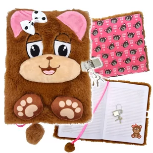 Pamiętnik z kłódką 3D włochacz A5 96k Bear - Szkolne artykuły papiernicze - miniaturka - grafika 1