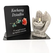 Lampiony i znicze - Znicz Solarny na Grób Dekoracja Dłonie Personalizacja na Święta Dzień Dziadka - miniaturka - grafika 1