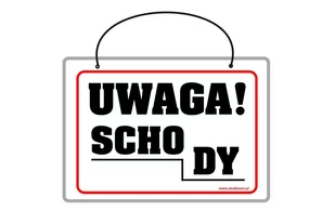 Tablica laminowana A5 - uwaga schody - Tablice BHP - miniaturka - grafika 1