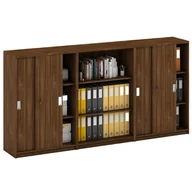 Zestawy mebli biurowych - B2B Partner Zestaw szaf MIRELLI, Typ IV - orzech 437550 - miniaturka - grafika 1