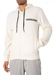 Emporio Armani Męska bluza męska z zamkiem błyskawicznym, kremowy, XL - Bluzy męskie - miniaturka - grafika 1