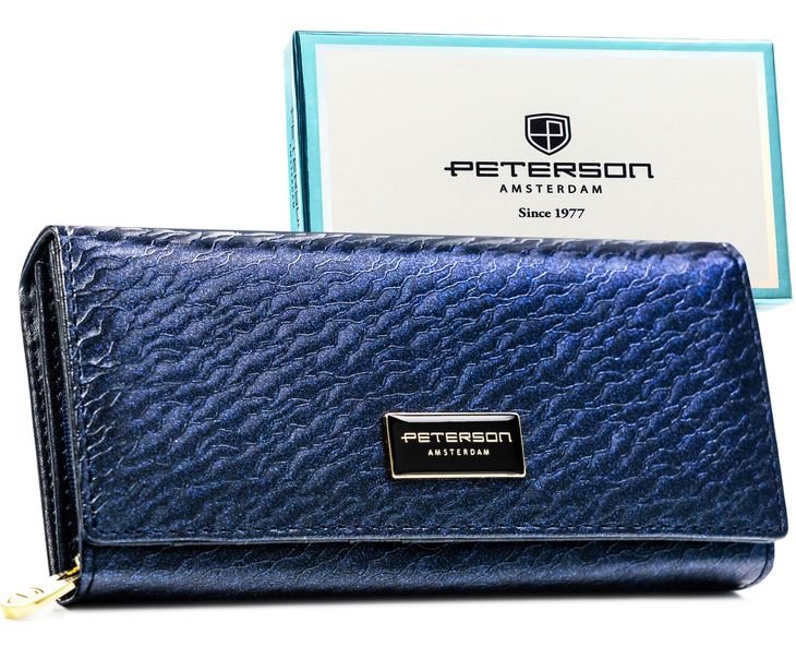 Damski portfel skórzany Peterson portmonetka RFID STOO pojemny na zatrzask