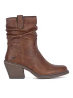 Botki damskie - Mustang Kowbojki 1479-501 Brązowy - miniaturka - grafika 1