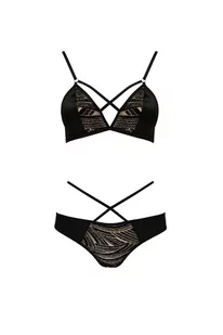 Nocna komplet biustonosz + stringi Casmir Lara bikini black - Komplety bielizny - miniaturka - grafika 1