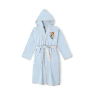 Szlafroki damskie - Szlafrok dziecięcy 14 lat niebieski bawełniany frotte z kapturkiem - miniaturka - grafika 1