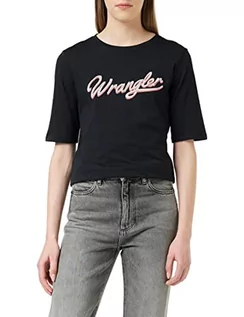 Koszulki i topy damskie - Wrangler Damska koszulka z krótkim rękawem 3-4, czarna, rozmiar S - grafika 1