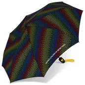 Parasole - Benetton 59066 MINI AC parasol damski czarny w kolorowe kropki - miniaturka - grafika 1