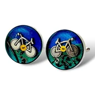 Spinki do mankietów i krawatów - SPINKI - Rowerki Cool (color) - miniaturka - grafika 1