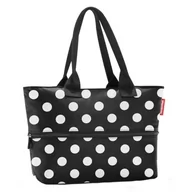 Torebki damskie - reisenthel Shopper e1 RJ7073 dots White — duża torba z butelek PET pochodzących z recyklingu o pojemności 12 l – odporna na działanie wody – szer. 50 x wys. 26,5 x gł. 16,5 cm, Dots White, 12L, zakupy - miniaturka - grafika 1