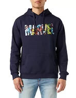 Bluzy męskie - Marvel Męska bluza z kapturem z logo, Niebieski (granatowy), XXL - miniaturka - grafika 1