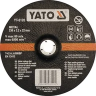 Tarcze do pił - Yato tarcza tnąca metalu 230x3,2x22 wypukła YT-6120 - miniaturka - grafika 1