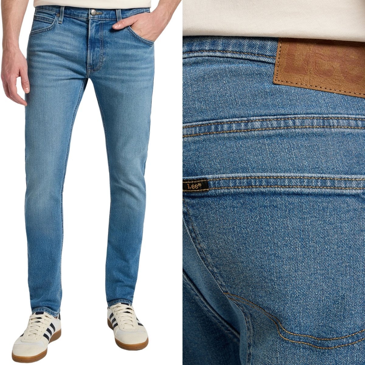 Lee LUKE SLIM Alpine DżINS MĘSKIE SPODNIE JEANSOWE MOCNO ZWĘŻANE W38 L34