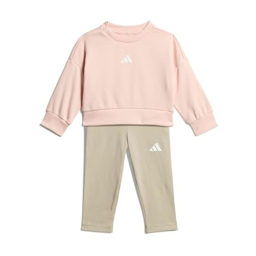 adidas uniseks-baby SEASONALS SWEAT SET, blush pink/white, 6-9 Months