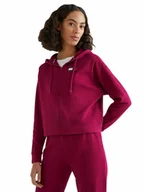 Bluzy damskie - Tommy Hilfiger Bluza Damska Full Zip Hoodie Wino Uw0Uw03015 Vwu Xs - miniaturka - grafika 1
