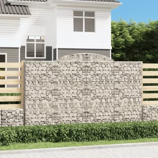 vidaXL Łukowaty kosz gabionowy 300x50x180/200 cm, galwanizowane żelazo - Ogrodzenia - miniaturka - grafika 1