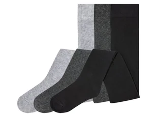 lupilu® Rajstopy dla niemowląt z organicznej bawełny, 3 pary (86/92, Szary/ czarny) - Rajstopy dziecięce - miniaturka - grafika 1