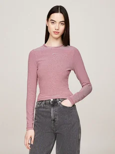 TOMMY JEANS Koszulka w kolorze szaroróżowym - Koszulki i topy damskie - miniaturka - grafika 1