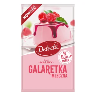 Delecta Galaretka mleczna smak maliny 60 g - Galaretki - miniaturka - grafika 1