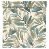 Tapety - Tapeta Liście zielono-niebieskie winylowa na flizelinie - miniaturka - grafika 1