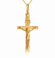 Biżuteria religijna - Murrano Złoty Krzyżyk 333 Modesto z Pasyjką Łańcuszek Grawer ZZ-172_PAN-333-1MM - miniaturka - grafika 1