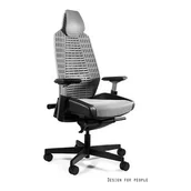 Fotele gamingowe - Fotel gamingowy RONIN Elastomer/Siatka Unique Biało-szary  ✂ RABAT w sklepie! ✂️ - miniaturka - grafika 1