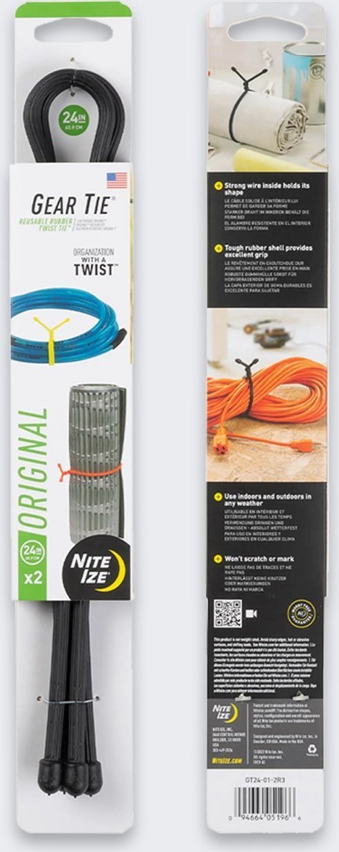 Organizer Nite Ize Elastyczna Opaska Nite Ize Gear Tie 6 2Pack Black