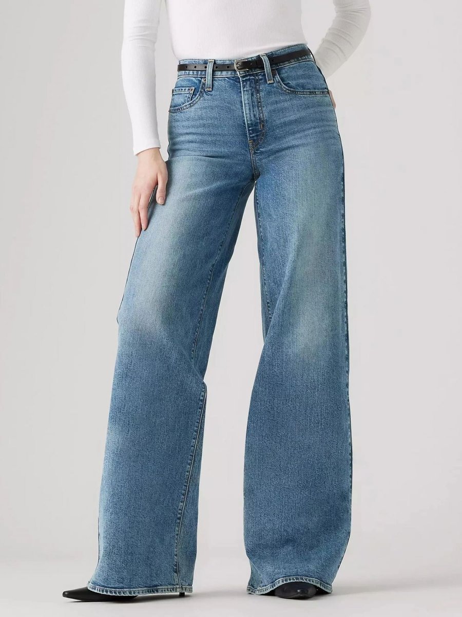 jeansy damskie levis 0039b 0002 - 728 hr wide leg sweet succes