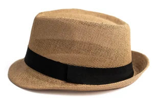 Kapelusz Damski Męski Trilby Słomkowy Plażowy Miejski Lekki Letni Brąz 58 - Czapki męskie - miniaturka - grafika 1