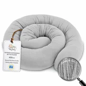 Poduszki do karmienia - Poduszka boczna do spania muślinowa poduszka na ciało węża 400 cm - długa poduszka bed roll poduszka do spania pod szyję szara - miniaturka - grafika 1